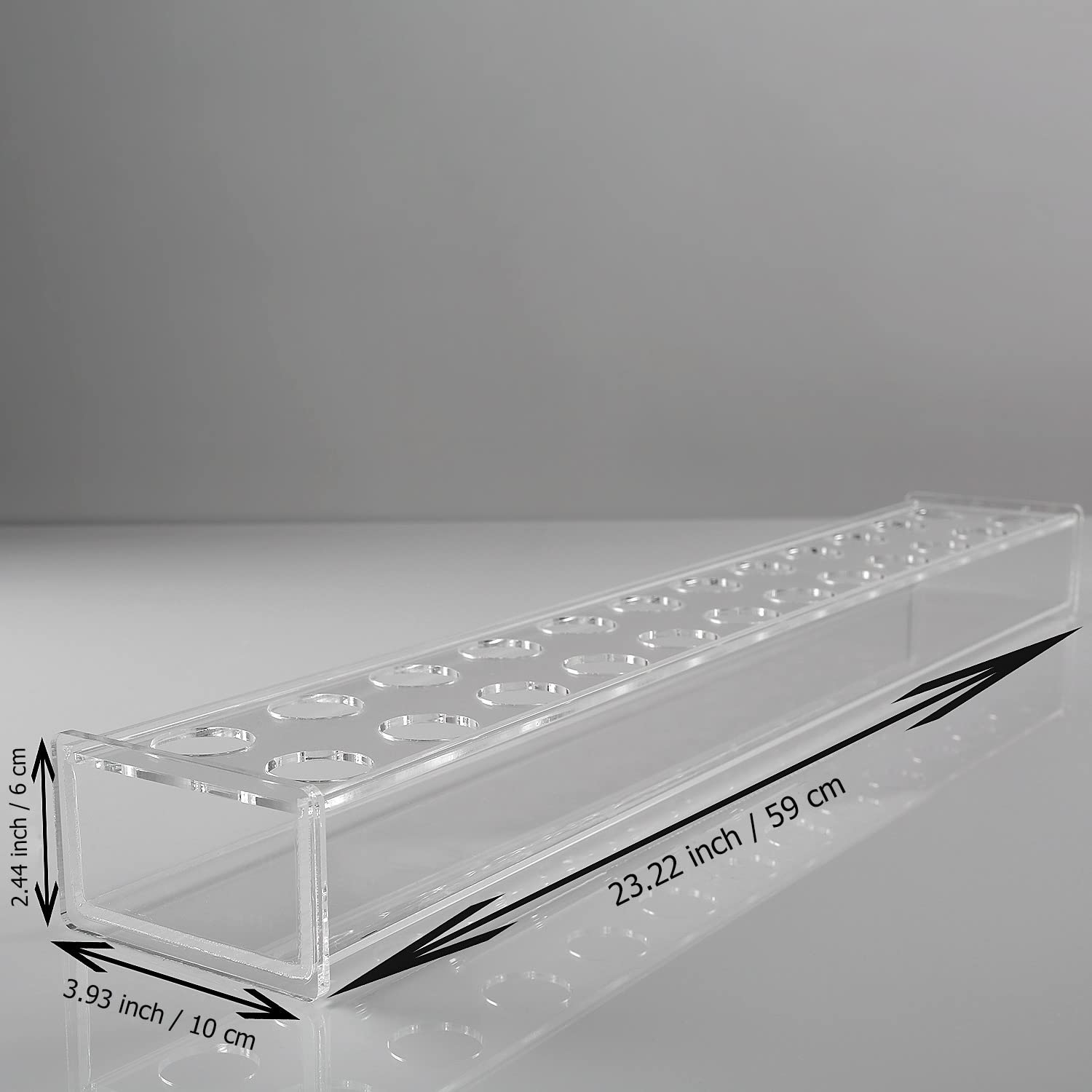 24-Inch Long Transparent Acrylic Rectangular Floral Centerpiece Modern Vase for Dining Table Decorative Usage прозрачный