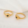 Couple Titanium Steel Rings In European & American Design - Non-fading 18K Gold Heart Rings