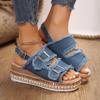 Fashion Denim Slipper Female Shoes Non-slip Comfortable Summer Slippers Slides Outdoor Beach Casual Shoes Women Sandals High Heels