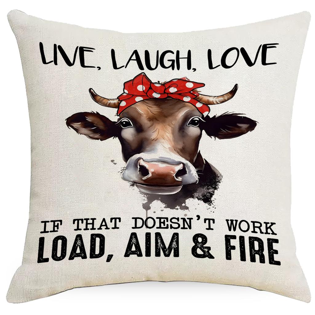 Funny Cat Animal Linen Printed Pillowcase Home Sofa Cushion Pillowcase Decoration