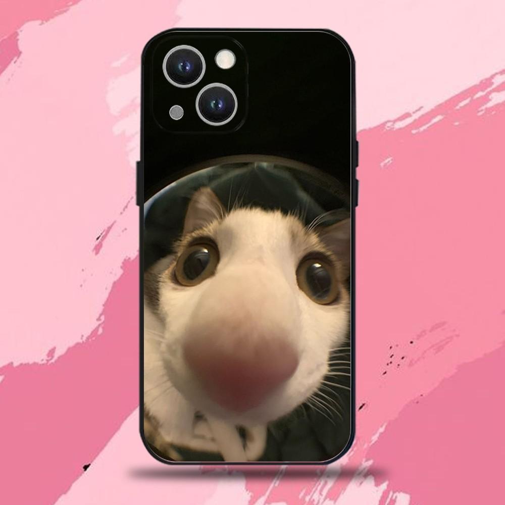 Cat Memes Phone Case For iPhone 16,15,14,13,12,11 Plus,Pro Max,XS,X,XR,SE,Mini,8,7,Soft Silicone Black Cover