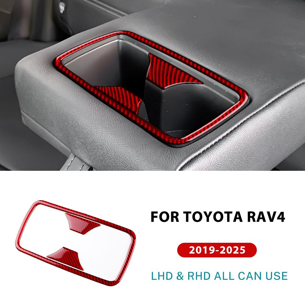 Echter Weicher Karbonfaser-Aufkleber für Toyota RAV4 XA50 2019 2020 2021 2022 2023 2024 2025 LHD RHD Auto Vorne Hinten Getränkehalter