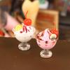 1Pcs Dollhouse Simulation Cherry Cream Cup Ice Cream Cup Mini Model Ornament Toy Dollhouse Miniature Accessories Decoration Toy