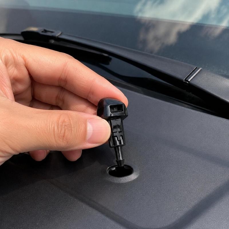 Washer Fluid Hose Repair Kit with Custom Length Rubber Tubing, Washer Nozzles and Nylon Branch Fittings for Windshield Hose Replacement