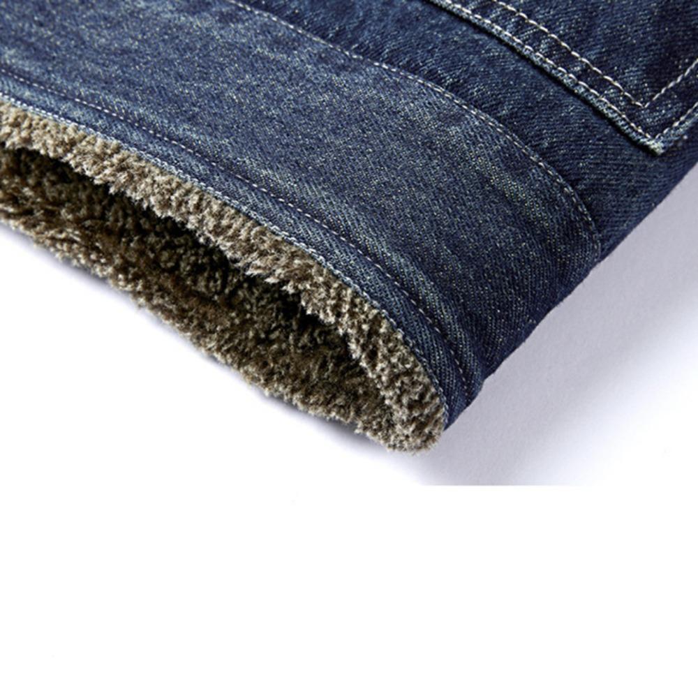 Nuevas Chaquetas de Mezclilla Cálidas de Invierno para Hombre con Forro Polar Bolsillos Grandes Chaquetas de Mezclilla Cargo Alta Calidad Masculino Azul Claro Slim Abrigos de Mezclilla Talla 4X