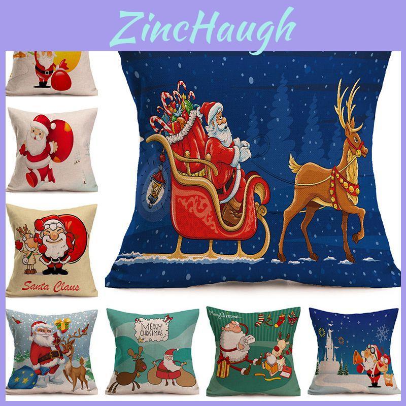 Beautifully Designed Christmas Santa Claus Cushion Cover Pillow Case Perfect For Holiday Cheer