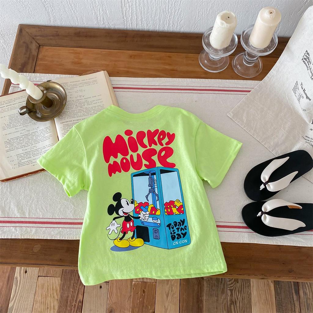Tricou Nou de Vară 2024 pentru Băieți Imprimat Desene Animate Modă Larg Liber Mânecă Scurtă Topuri Haine Copii Bebeluși Gât Rotund Tricouri 9l-6a