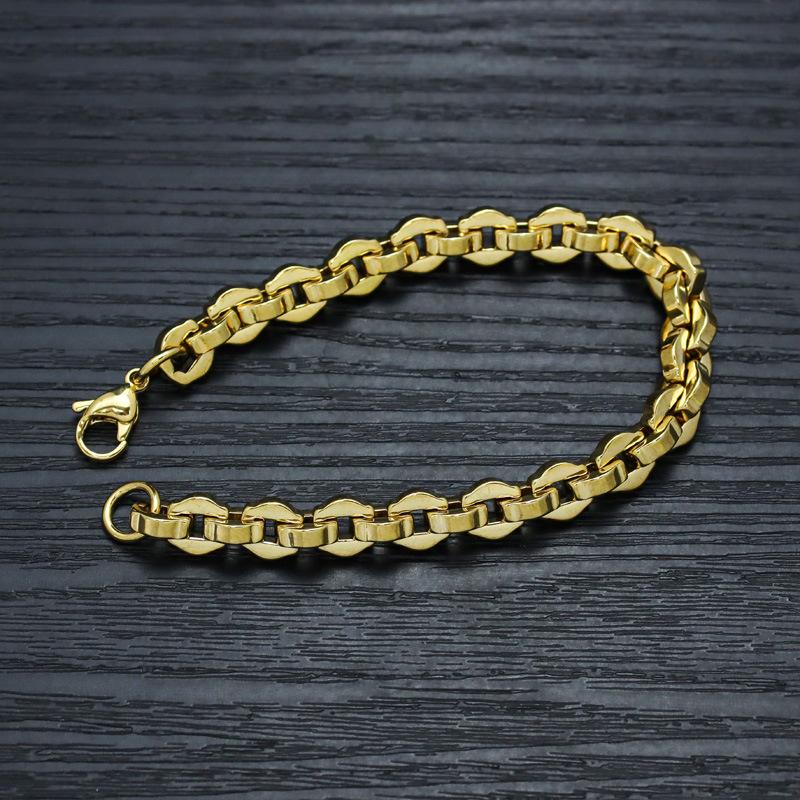 Fashion Stainless Steel Hip-Hop Men'S Bracelet Exaggerated Design Sense Versatile Interlocking Titanium Steel Jewelry