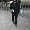 Men's Stand-up Collar Half-zip Trendy Suit Casual Men's New Sweatshirt Suit