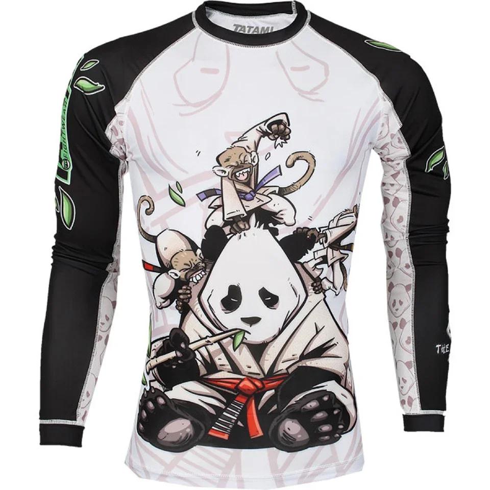 Męska obcisła koszulka treningowa Monkey MMA Bokserska Strój Bokserski Sanda Tygrys Taekwondo Koszulka Sportowa Siłownia Walka Ubrania Treningowe