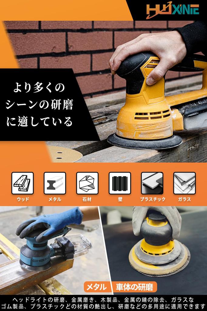 HWXINIE Sanding Ceramic Alumina Disc Random 7 Types of Paper X 10 Sheets Includes 1 Adapter for Curved Sandpaper for Electric Headlight Woodworking