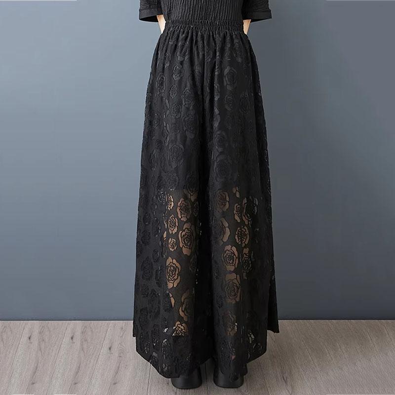 Xitao Netz Plissee Elastischer Bund Hose ZMY1232