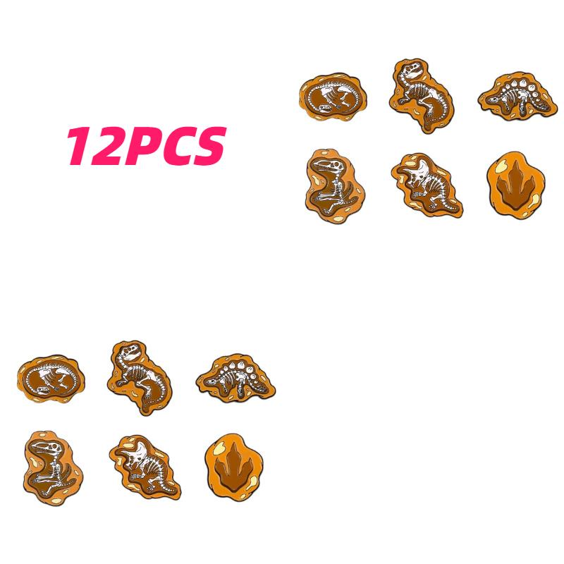 6pcs Creative Dinosaur Fossil Alloy Brooches Embroidery Patches Versatile Additions for Decorating Clothing Shoes and Bags Hats