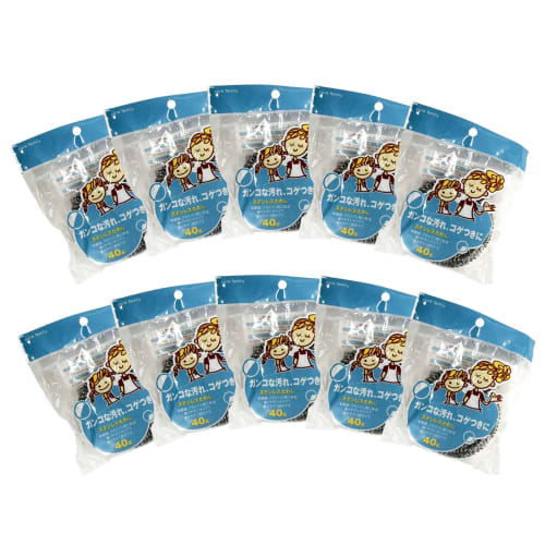 Stainless steel scrubbing brush, 40g, pack of 10, 130890