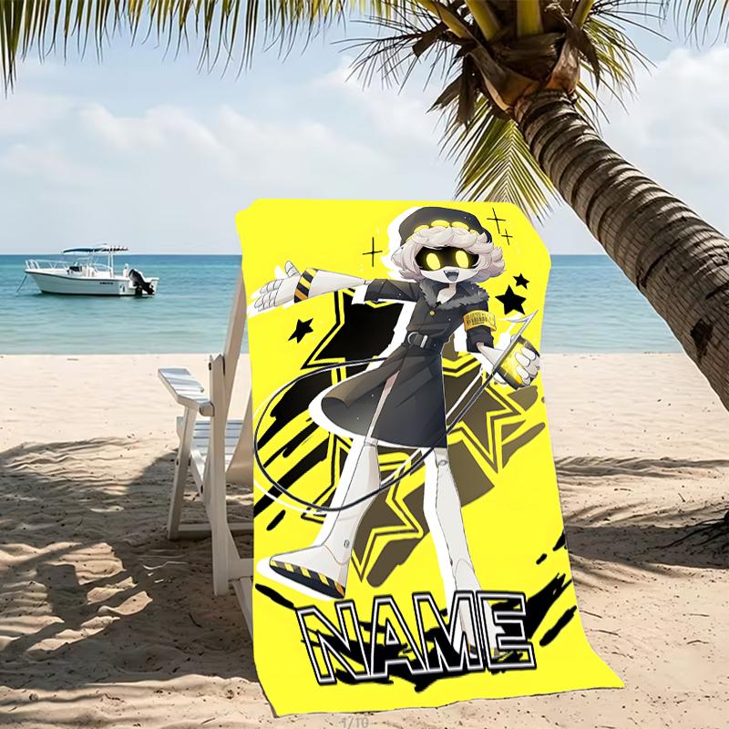Customizable personalized beach towels Murder Drones themed designs.Suitable for the beach, yoga, sports;ideal as beach accessories