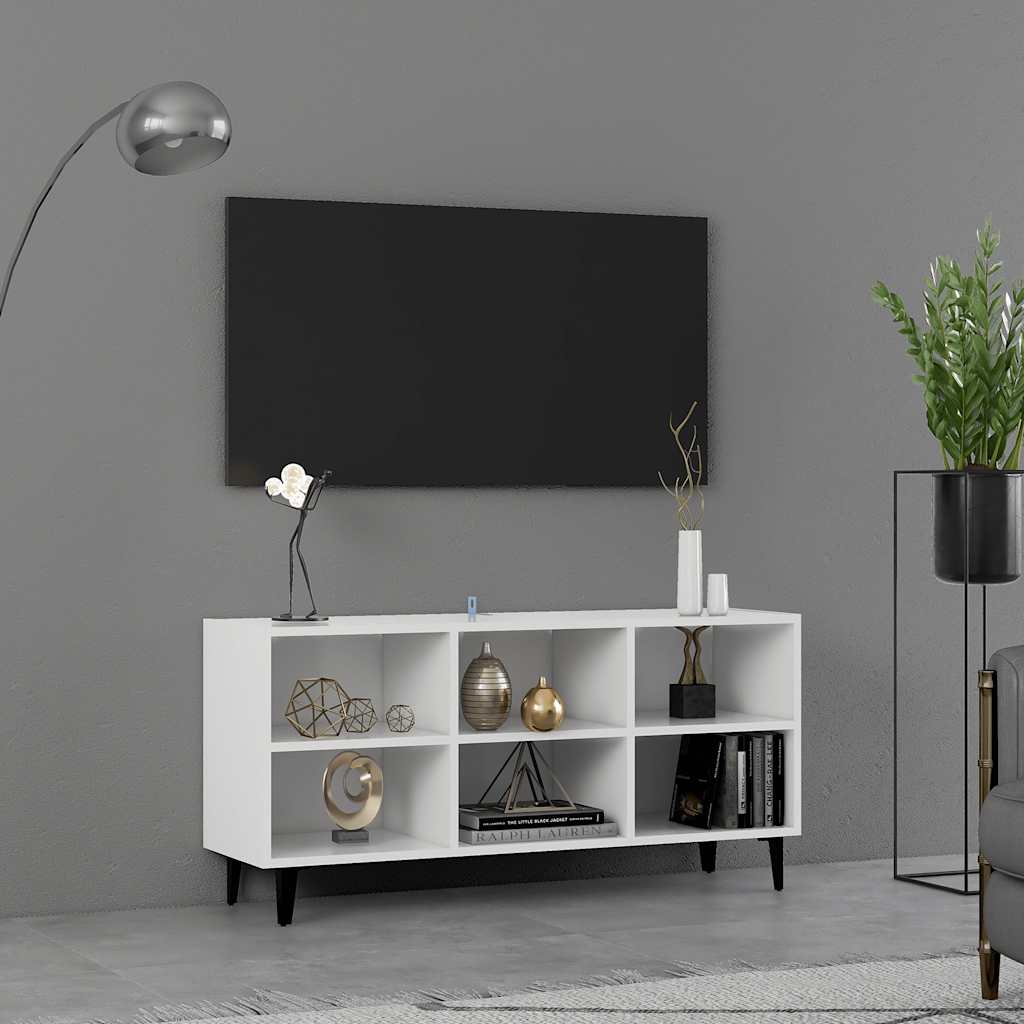 TV Cabinet with Metal Legs White 103.5 x 30 x 50 cm