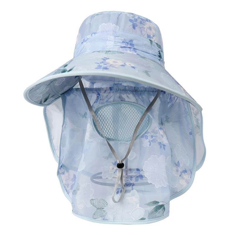 Hat Female Summer Shade Sunscreen Uv Protection Mask Face Cover Tea Picking Hat Cycling Big Brim Mom Sun Hat