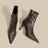 Sexy Knee High Boots 2024 Winter Boots Brand Design Super High Thin Heels with Rivet Retro Fashion Cool Women Shoes Size 39
