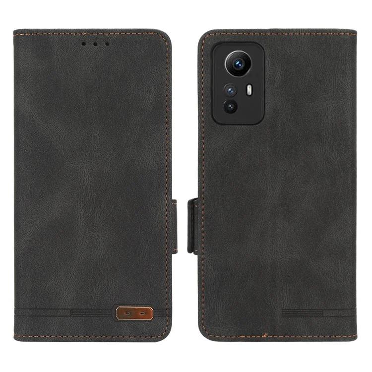 

For Xiaomi Redmi Note 12S 4G Dustproof Phone Case Hardware Decor Stand Cover Wallet PU Leather Shell