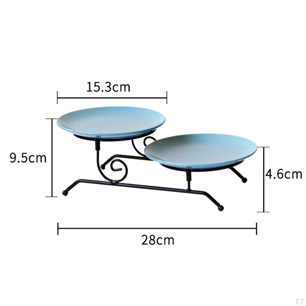 2 Layer Cupcake Cake Stand, Serving Tray Retro Storage Supplies Fruit Containers Display for