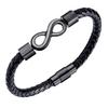 Gift For Men Infinity Bracelet Braided Leather Forever Linked Together Stainless Steel Engraved With Love You Forever Jewelry