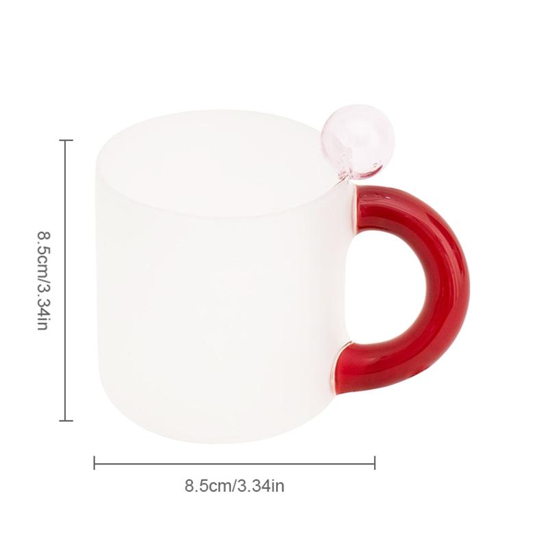 300ml Colored Glass Cups Heat Resistant Glass Mug Handmade Simple Wave Handle Coffee Milk Tea Cup Hot Water Tumbler Drinkware