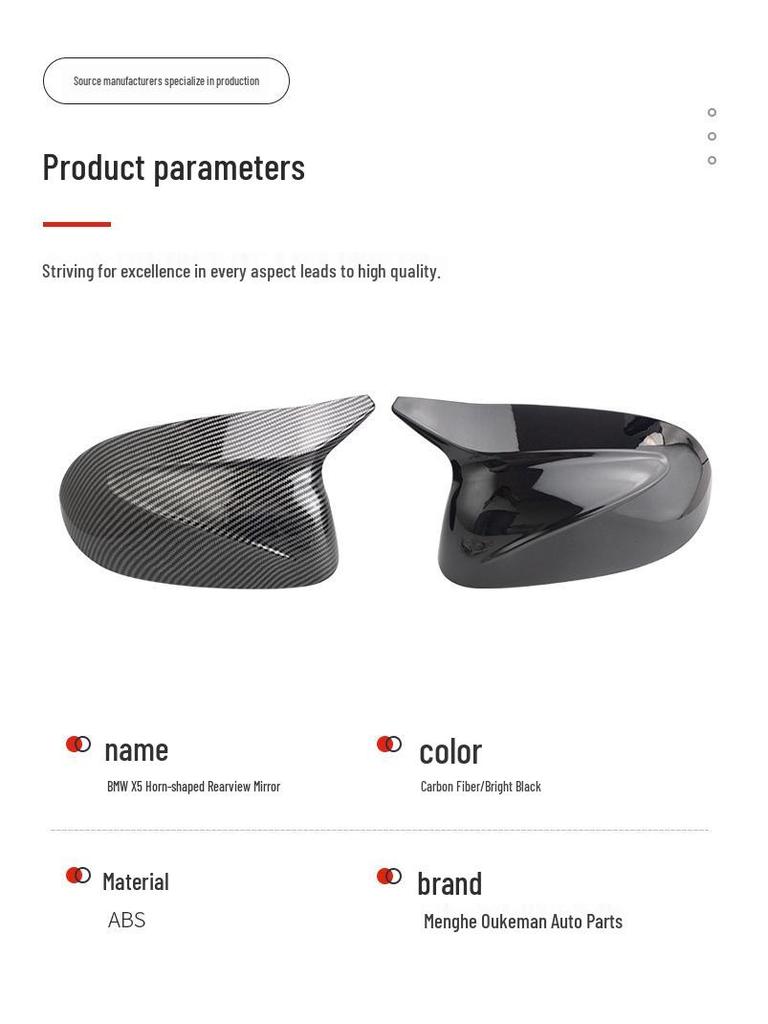 2018-2024 BMW X3/X4/X5/X6/X7 Horn Rearview Mirror Cover