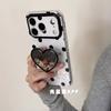 Black and white polka dots cute cartoon bracket ins15 for iPhone17promax Apple 16 Pro mobile phone case 15