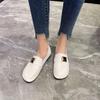 Casual Single Shoes Women's Autumn and Winter New Large Size Round Head Low Heel Simple and Versatile One-pedal Single Shoes