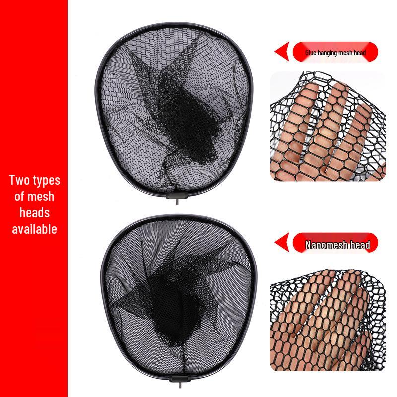 Reinforced Aluminum Alloy Landing Net with Telescopic Handle and Deep Rubber-Coated Net for Large Fish.