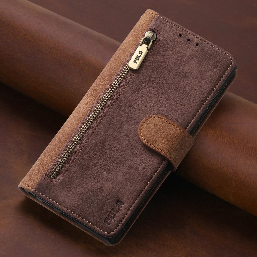 RFID Zipper Wallet Flip Leather Cards Solt Case for iPhone 14 15 16 Pro Max 13 12 11 SE 2025 X XS XR 8 7 Plus Stand Phone Cover