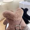 Snow Boots for Women, Short Tube with Thick Velvet and Flat Bottom Boots