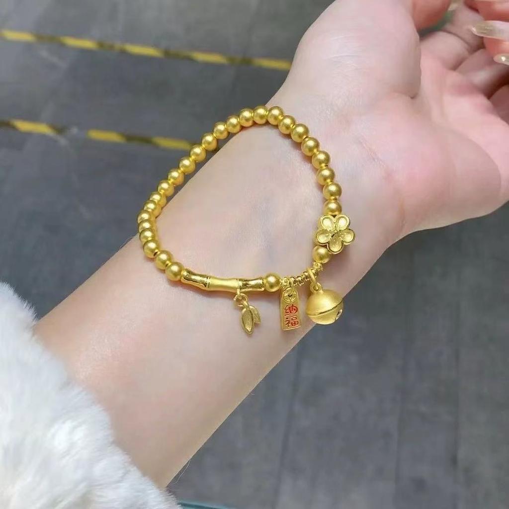 Bamboo Bracelet Women Step By Step To Attract Wealth Nafu Bell Sand Gold Plum Blossom Bead Bracelet