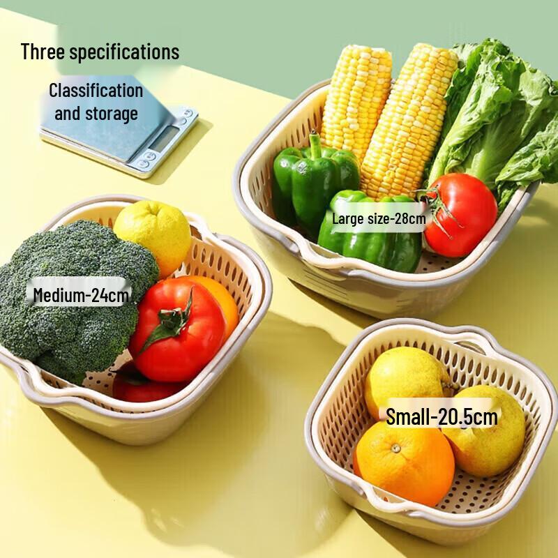 maxcook Nordic Style Stackable PP Draining Basket Set