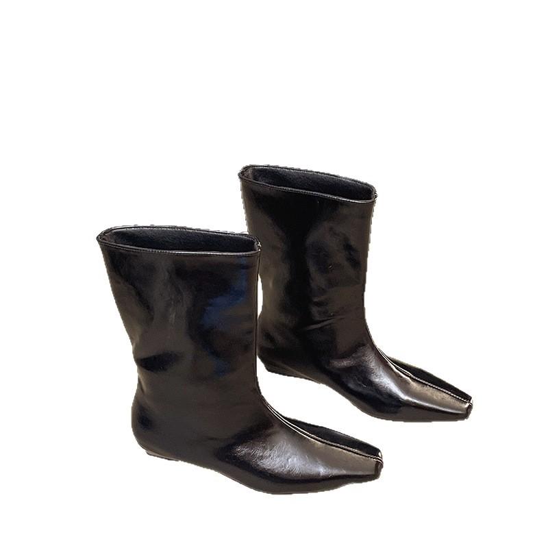 French temperament high heel skinny short boots women's shoes 2025 summer brown pointed small bare boots spring and autumn boots