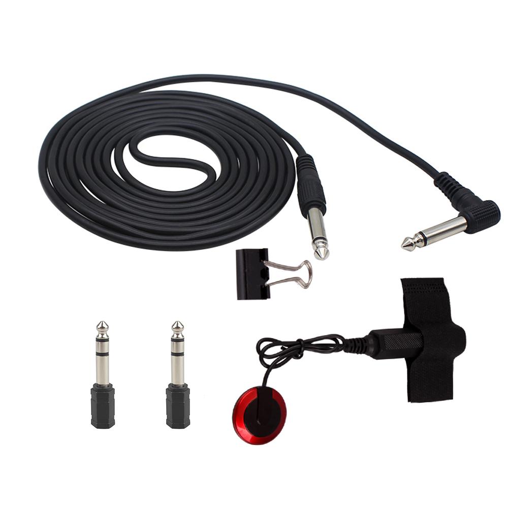 Universal String Instrument Pickup Set with Pickup + 6.35mm Audio Cable + 2pcs 6.35mm to 3.5mm Adapters + Metal Clip