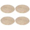 4 Stück Runder Platzset Maisspreu Originalfarbe Dekorativ Gewebt Isolierend Tischmatte für Zuhause Essen