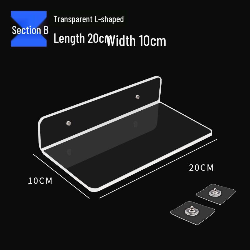 Punch-Free Acrylic Wall-Mounted Bathroom Storage Shelf
