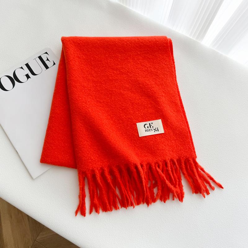 

М який восковий суцільний шарф із імітацією кашеміру. Жіноча зимова висока мода, високоякісна потовщена тепла шаль Above 175cm