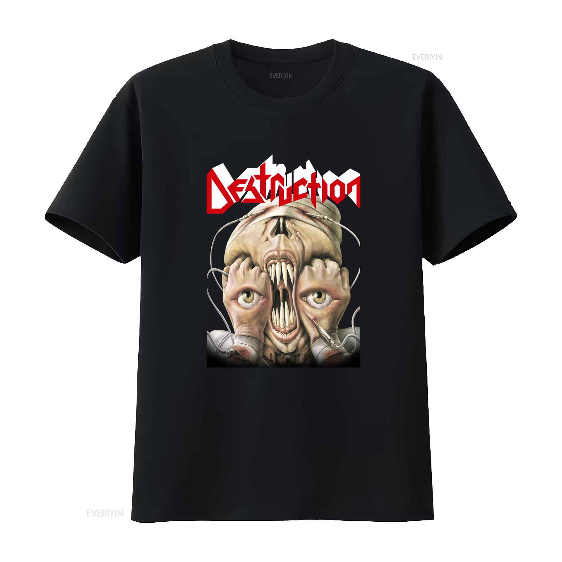 

Mens Destruction Release From Agony T Shirt Xxx Large Black vintage Washed fashion Stretched homme graphic Stylish Soft Casual 4XL