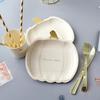 20pcs Halloween Pumpkin-Shaped Disposable Paper Plates With Elegant Embossing For Celebrations & Catering