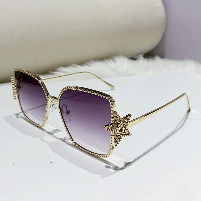 

Oversized Square Sun Glasses For Ladies Rhinestone Star Frame Sun Glasses Luxury UV400 Protection Eye Glasses for Ladies