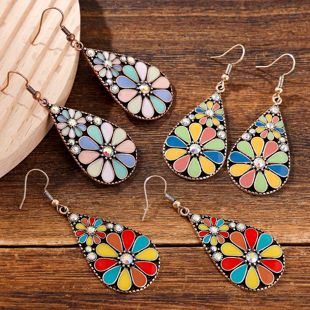 Boho Dangle Earrings for Women Geometric Multicolor Oil Drop Perfect to Match Various Outfits for Work Daily Wear Gift Versatile
