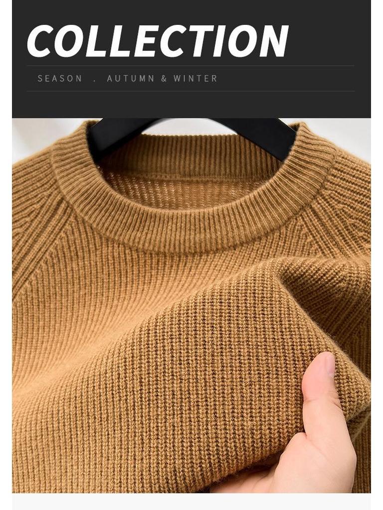Men's Autumn & Winter 100% Wool Half-High Neck Sweater - Middle-Aged & Dad's Fashion