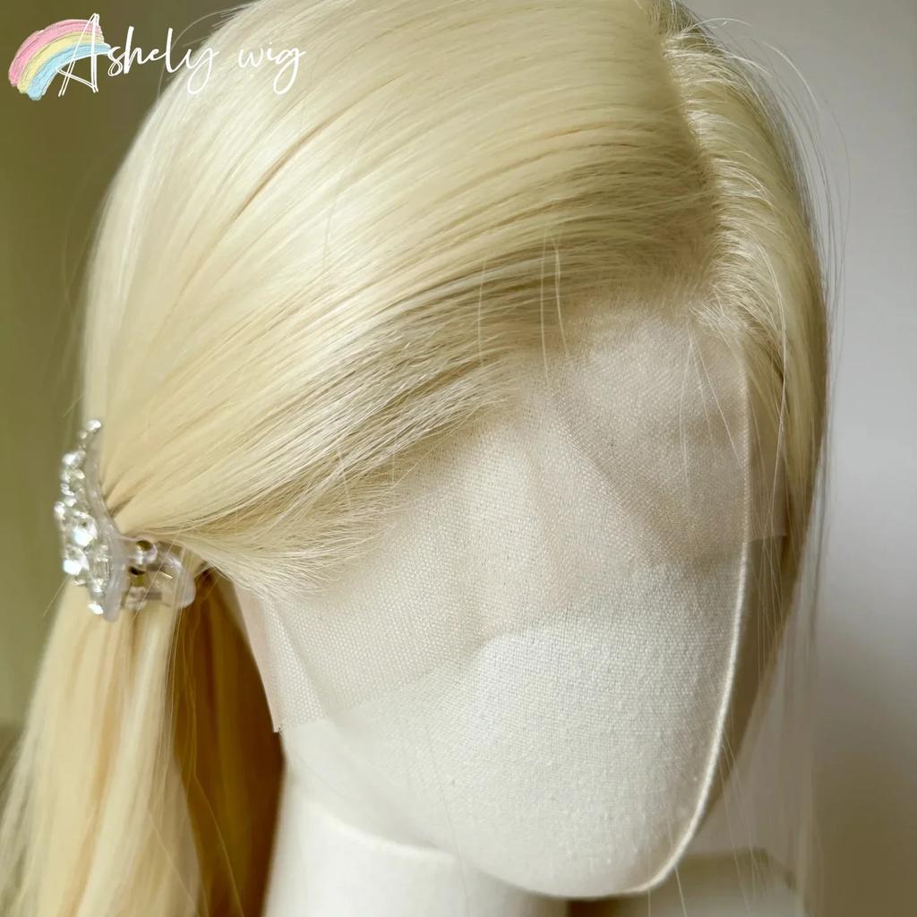 Ashely Blonde Wig 26inch 13x4 Lace Front Cosplay Wigs 613 Long Straight Natural Silky Synthetic Lace Frontal Wig for Daily Use