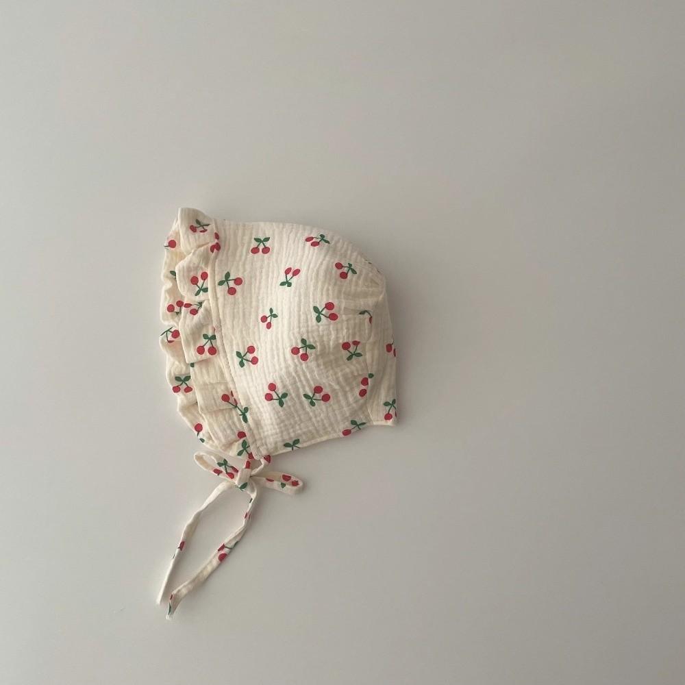 Floral Printed Sunshade Cap Breathable Princess Hat New Ear Protection Hat  Newborn