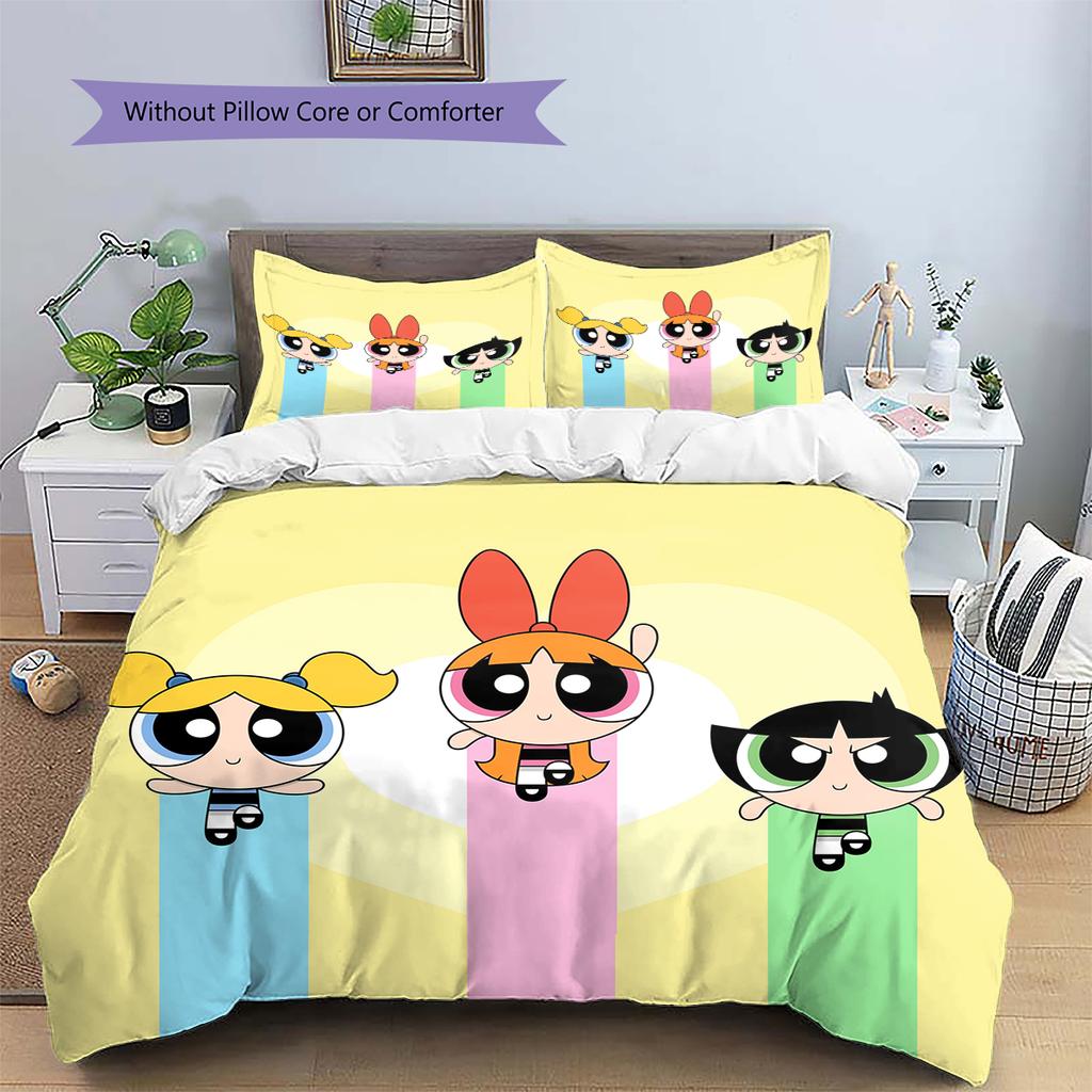 Biancheria da letto con motivo Poster delle Superchicche Decorazione per la Casa Regalo di Compleanno e Festa (1 * copripiumino + 2 * federa, senza nucleo)