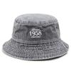 1958 Cappello da Pescatore Lavato Vintage Old School Cotone Usurato Cappello a Secchiello da Pescatore Retrò Preppy Cappello da Sole per Uso Quotidiano Streetwear Unisex Regalo