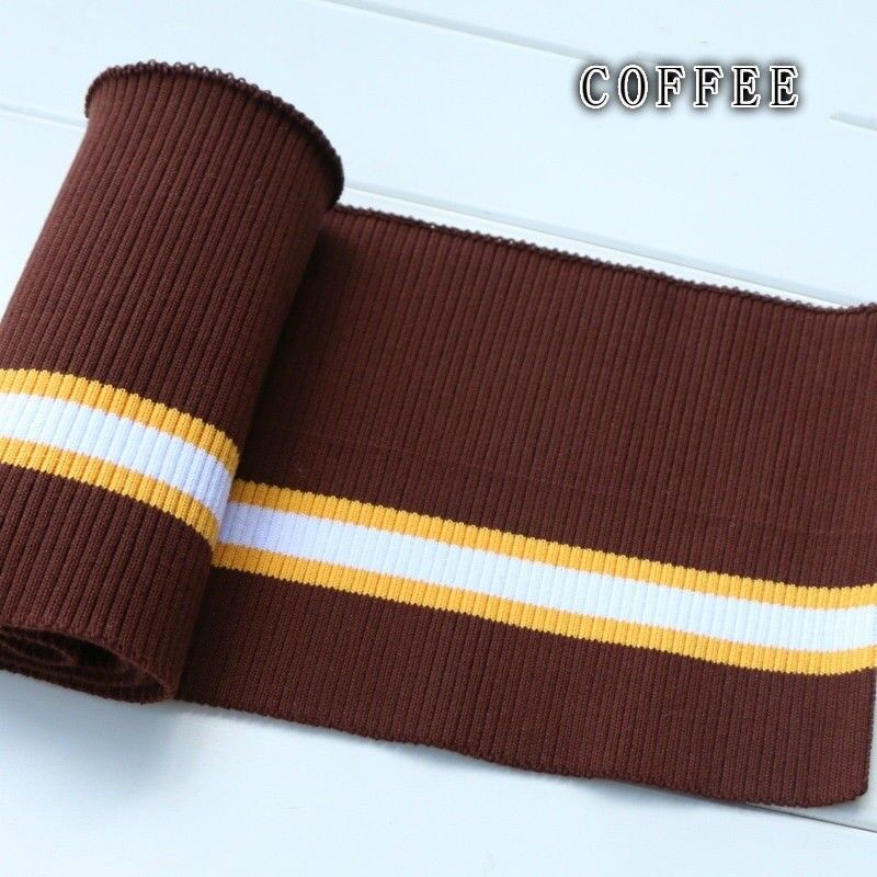 80x15cm Cotton Webbing Elastic Knitted Striped Neckline Cuff Hem Fabric Sewing Supplies Elastic Cotton Spandex Stretch Knit New