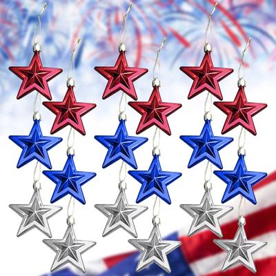 American Independence Day 7CM Three-dimensional Christmas Pentagram Independence Day Party Christmas Tree Decoration Hangings